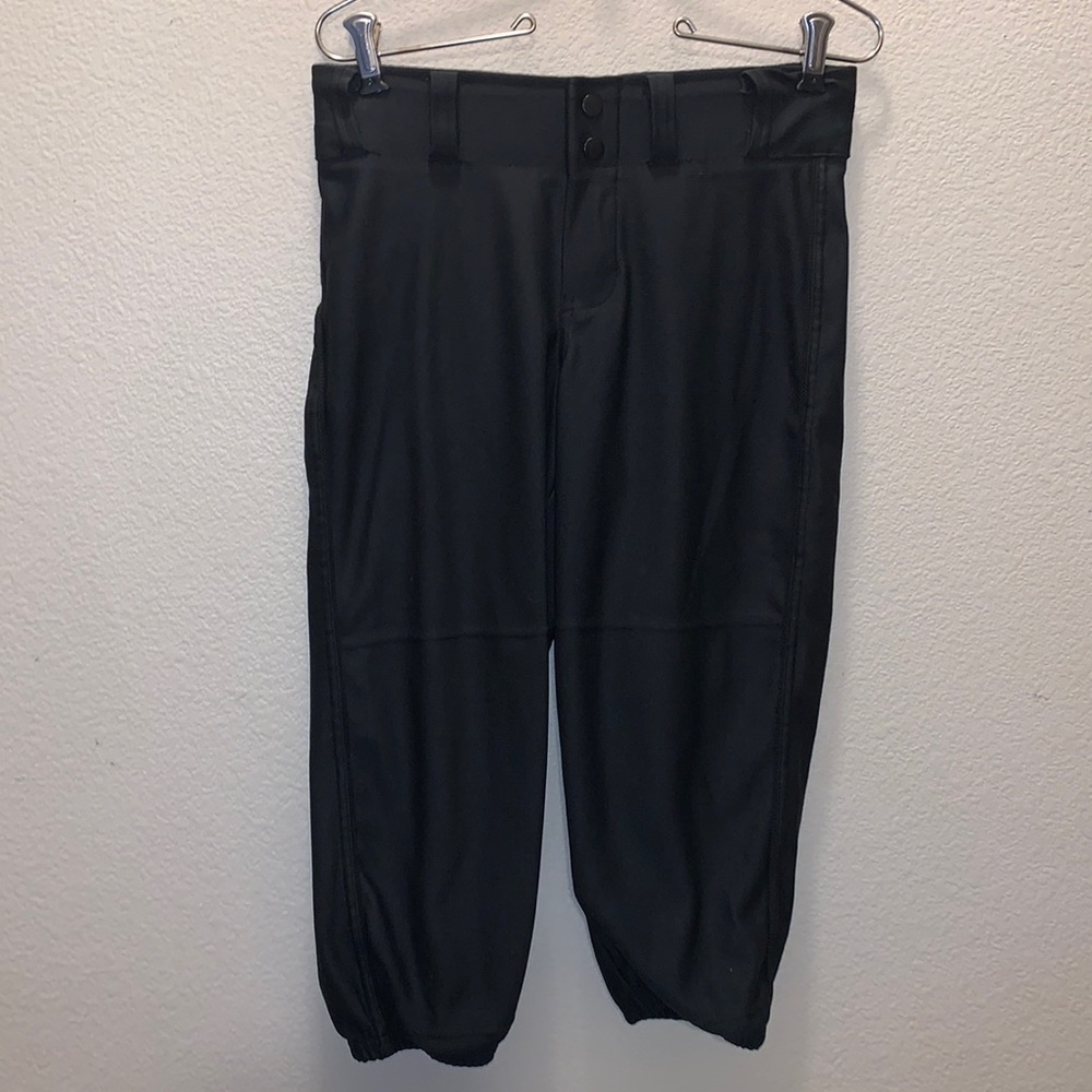 A4 woman’s black capri softball baseball pants